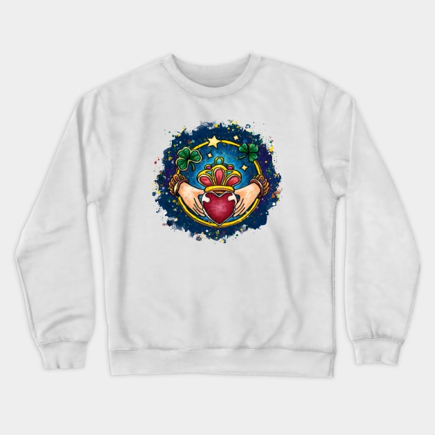 Irish Claddagh engagement ring Crewneck Sweatshirt by NadiaChevrel